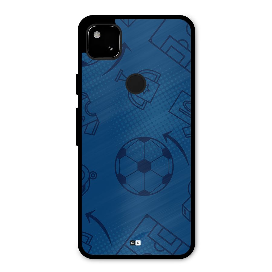 Football Texture Metal Back Case for Google Pixel 4a