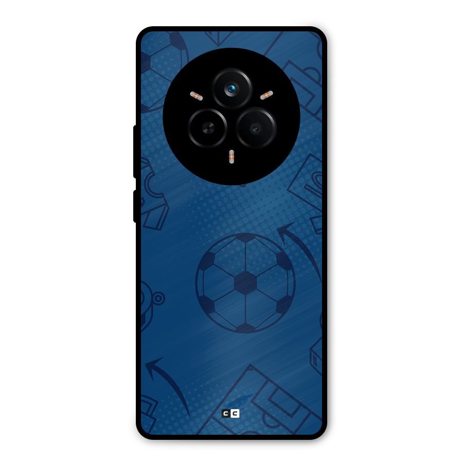 Football Texture Metal Back Case for Realme 14 Pro