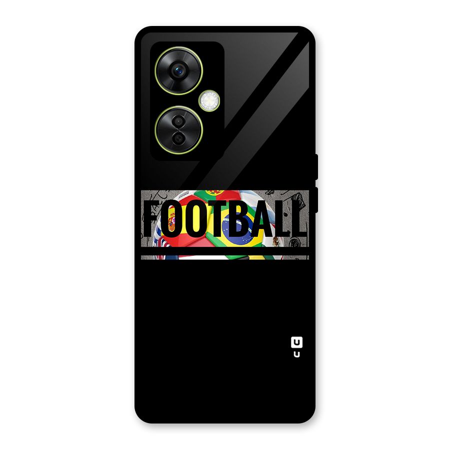 Football Typography Glass Back Case for OnePlus Nord CE 3 Lite