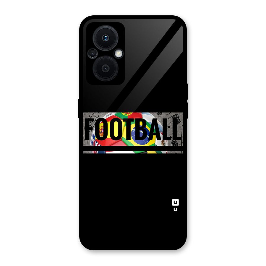 Football Typography Glass Back Case for Oppo F21s Pro 5G