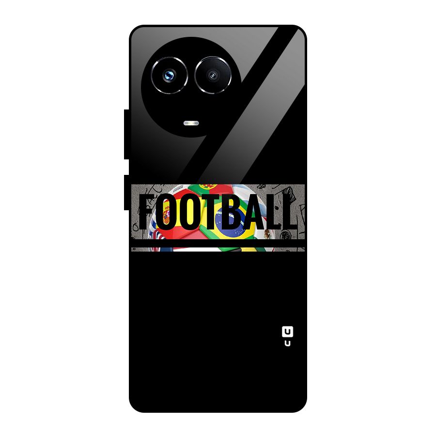 Football Typography Glass Back Case for Realme Narzo 60X