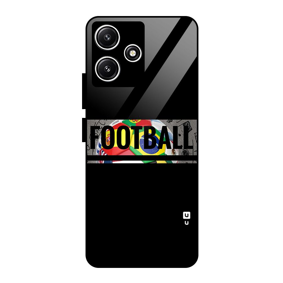 Football Typography Glass Back Case for Redmi 12 5G