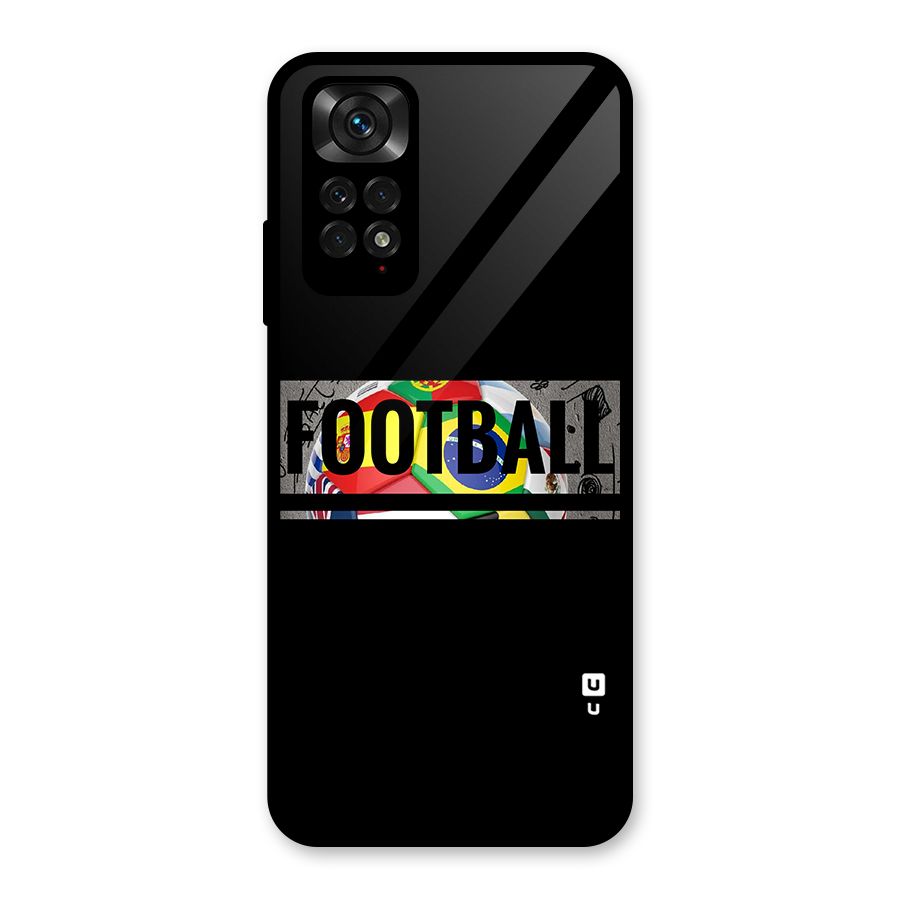Football Typography Glass Back Case for Redmi Note 11S