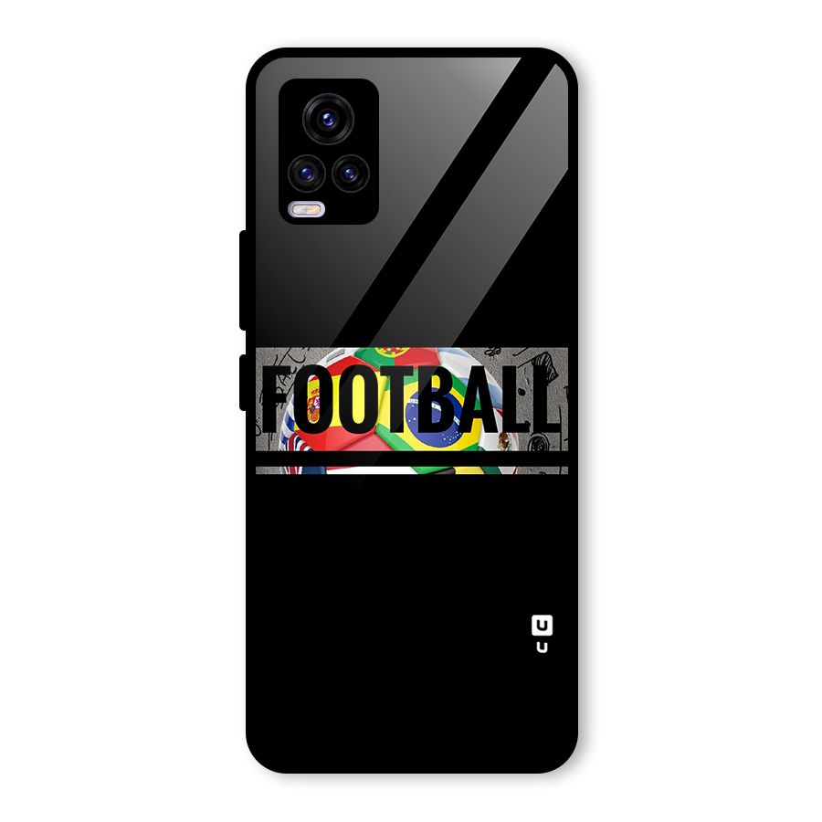 Football Typography Glass Back Case for Vivo V20 2021