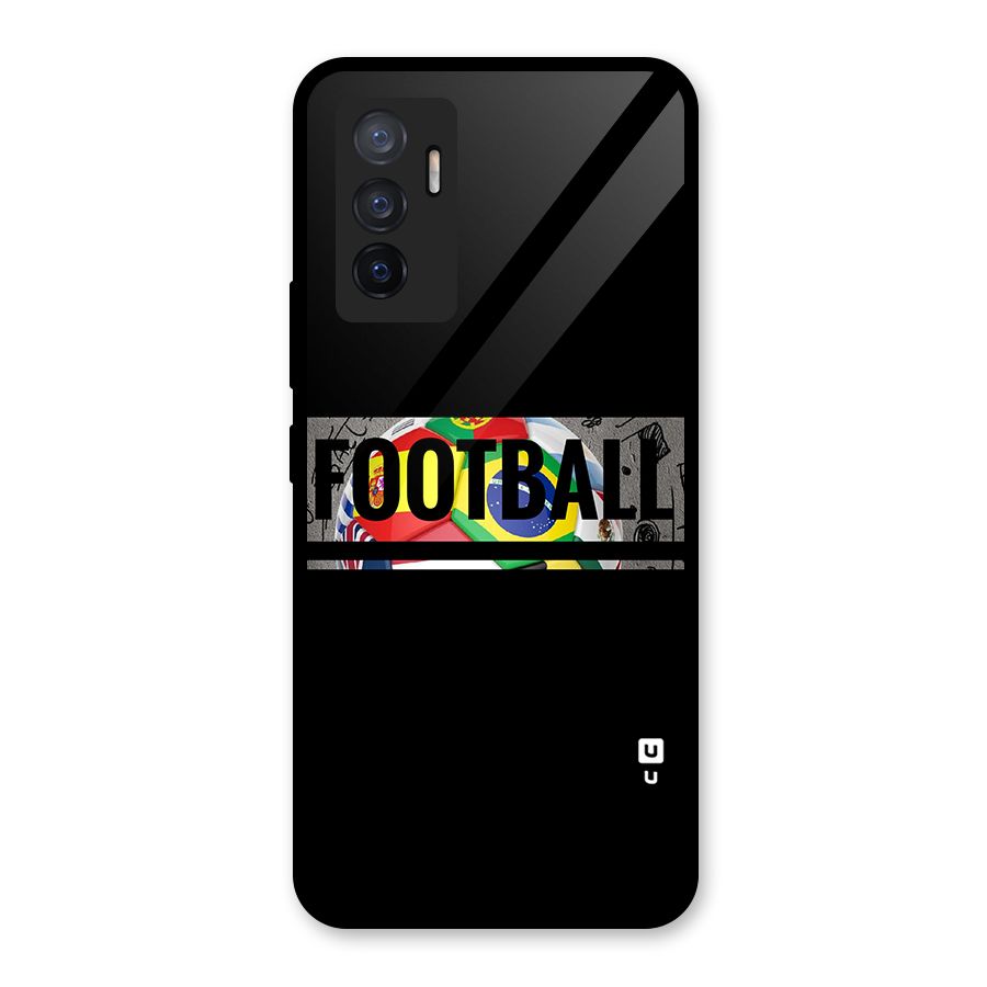 Football Typography Glass Back Case for Vivo V23e