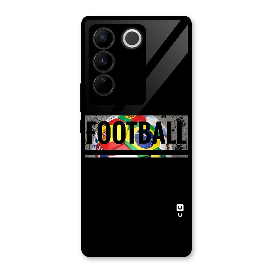 Football Typography Glass Back Case for Vivo V27 Pro