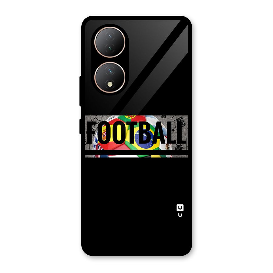 Football Typography Glass Back Case for Vivo Y100A