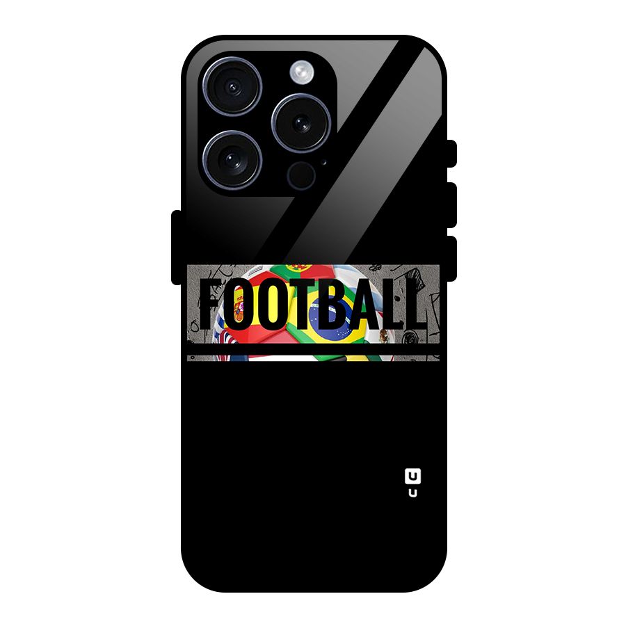 Football Typography Glass Back Case for iPhone 15 Pro