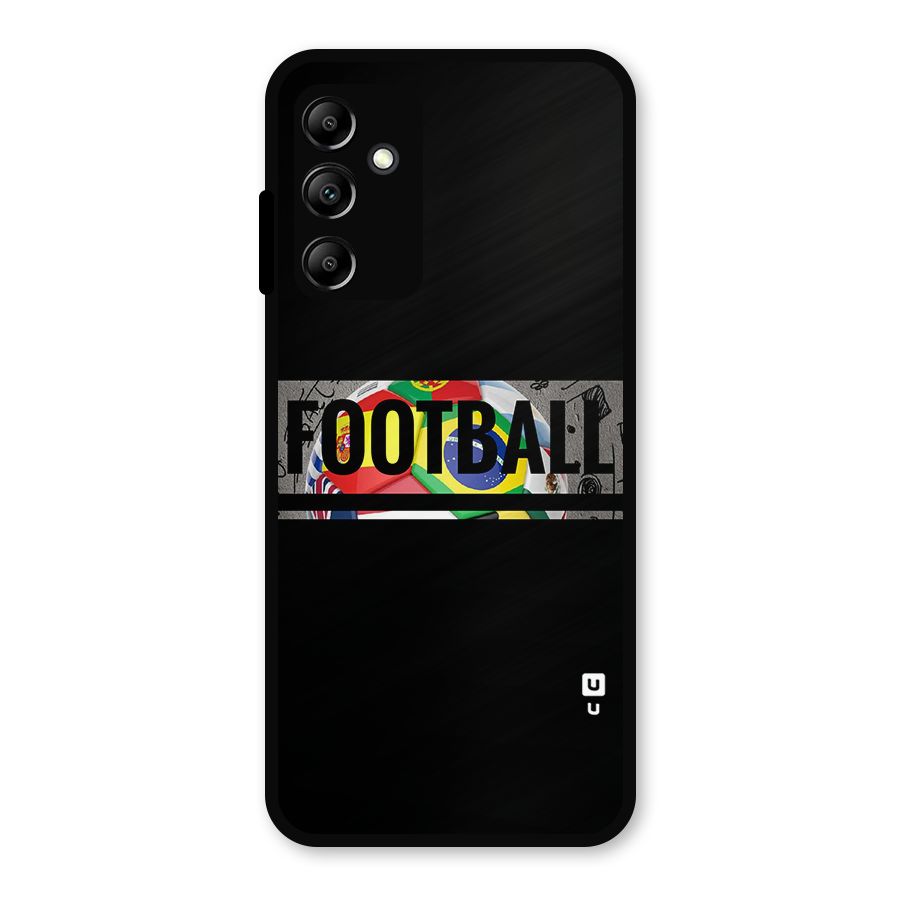 Football Typography Metal Back Case for Galaxy A14 5G