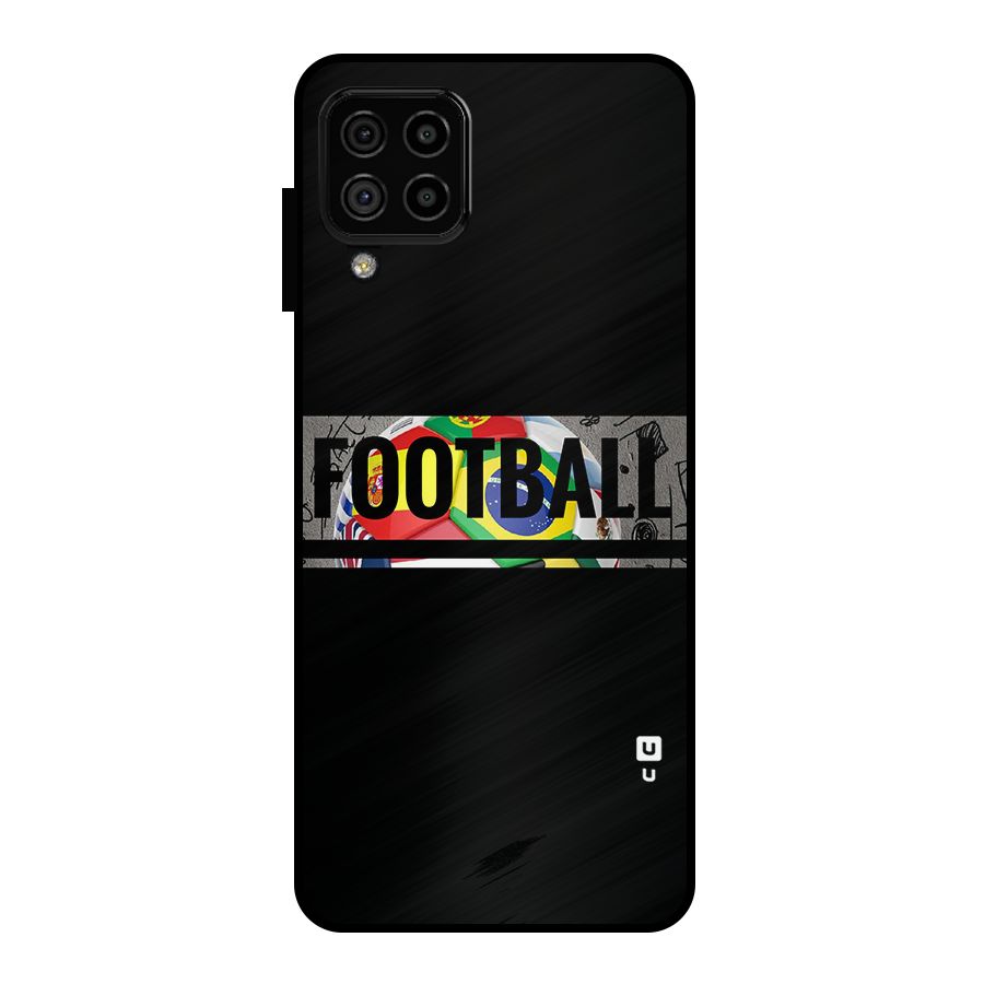 Football Typography Metal Back Case for Galaxy A22 4G