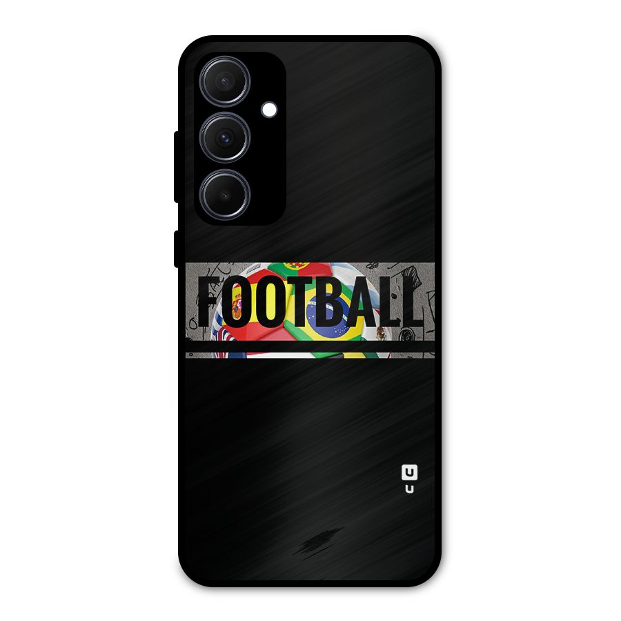 Football Typography Metal Back Case for Galaxy A35
