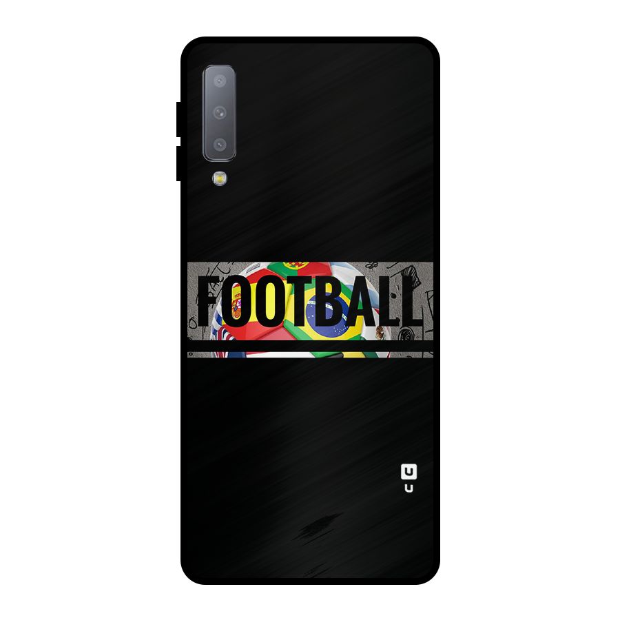 Football Typography Metal Back Case for Galaxy A7 (2018)