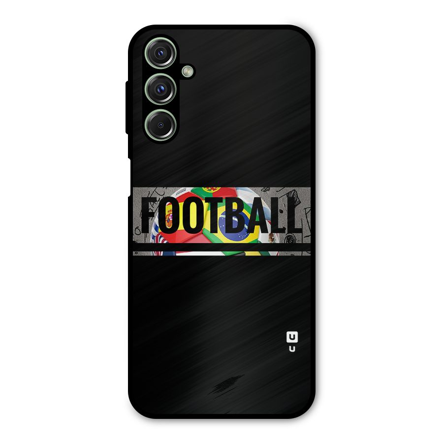 Football Typography Metal Back Case for Galaxy F34