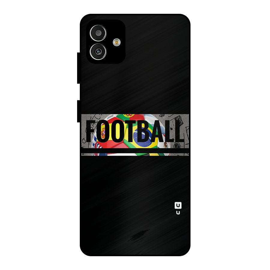 Football Typography Metal Back Case for Galaxy M13 5G