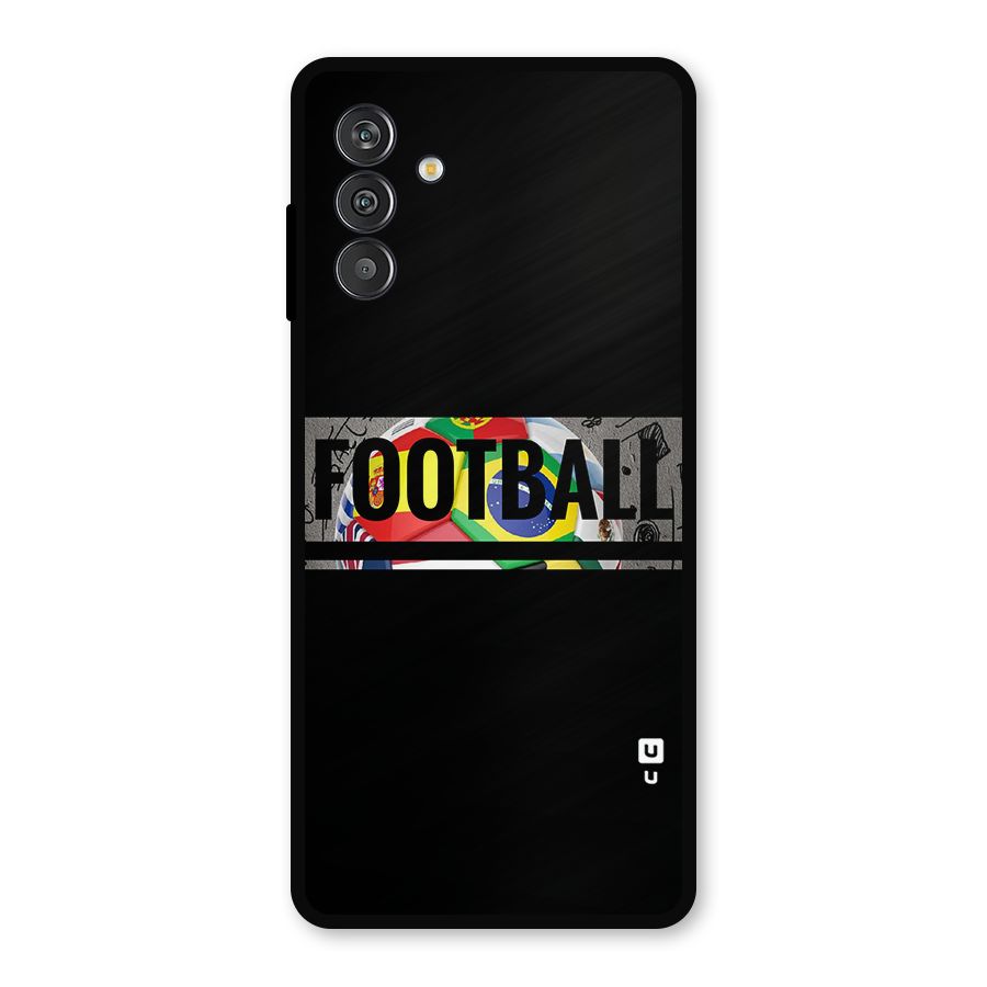 Football Typography Metal Back Case for Galaxy M14 5G