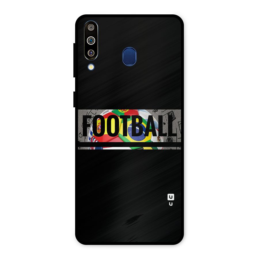Football Typography Metal Back Case for Galaxy M30