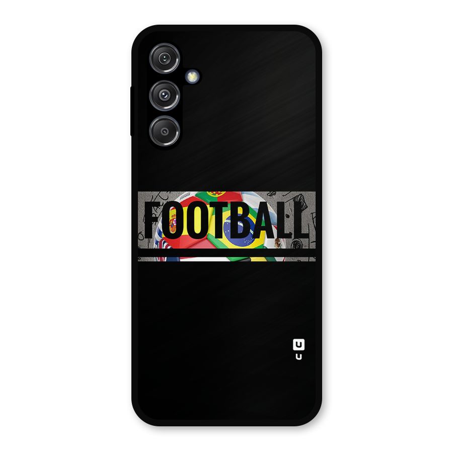 Football Typography Metal Back Case for Galaxy M34 5G