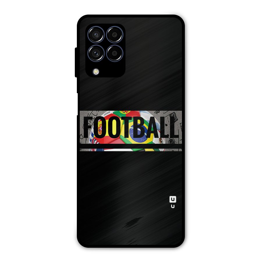 Football Typography Metal Back Case for Galaxy M53 5G