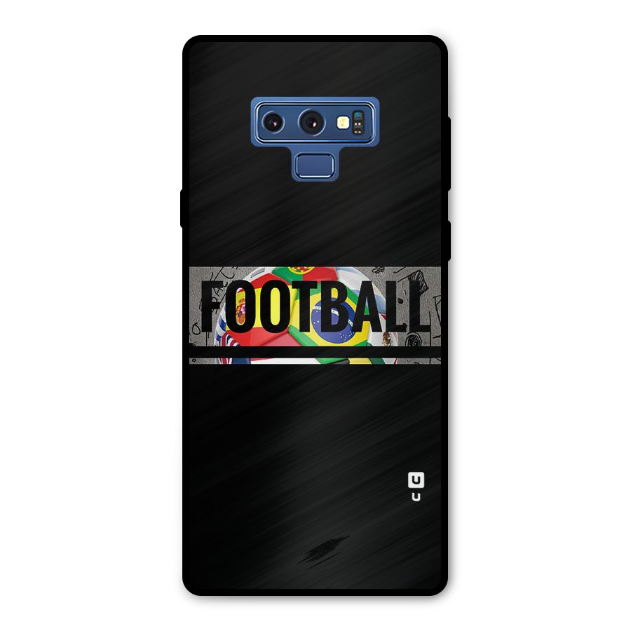 Football Typography Metal Back Case for Galaxy Note 9