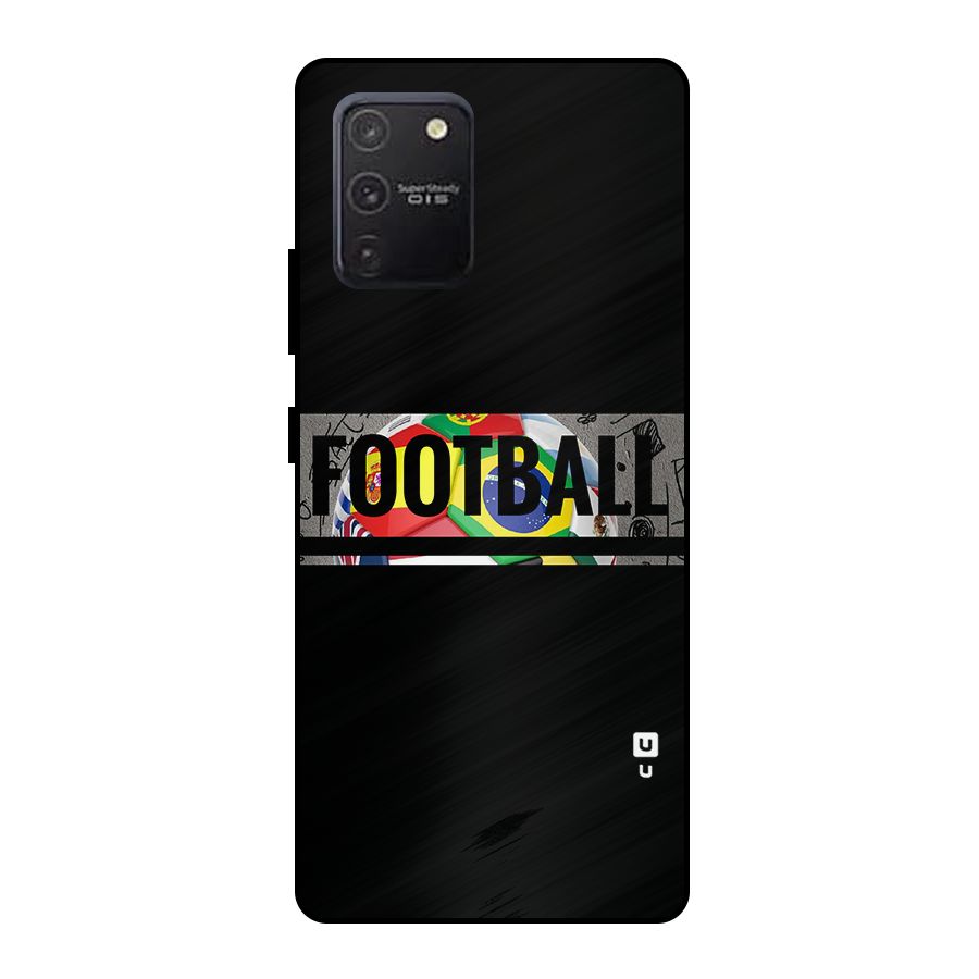 Football Typography Metal Back Case for Galaxy S10 Lite