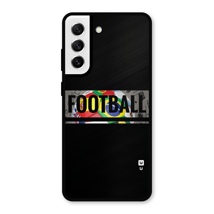 Football Typography Metal Back Case for Galaxy S21 FE 5G