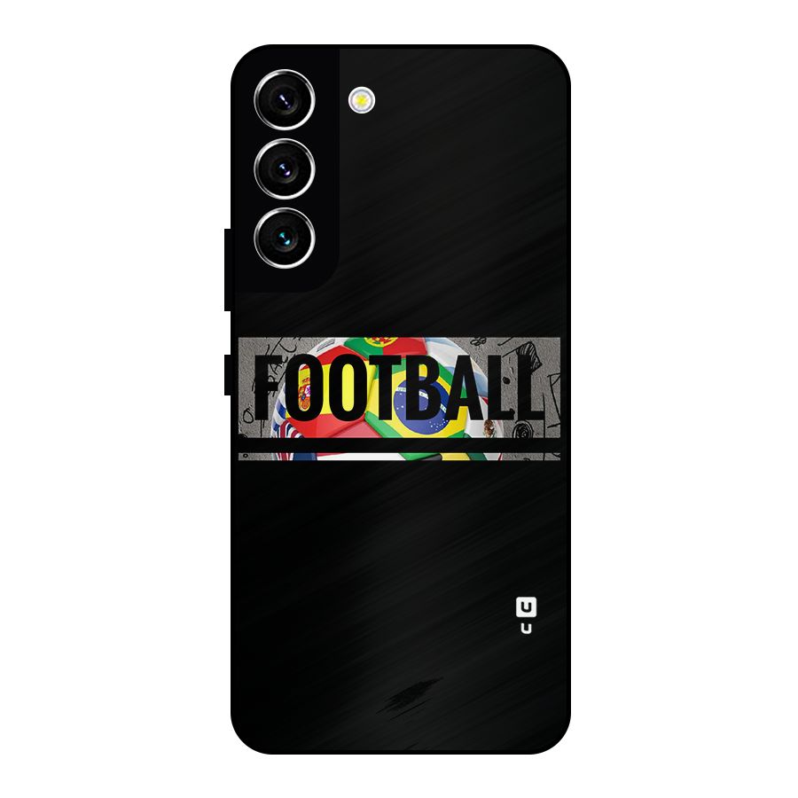 Football Typography Metal Back Case for Galaxy S22 5G