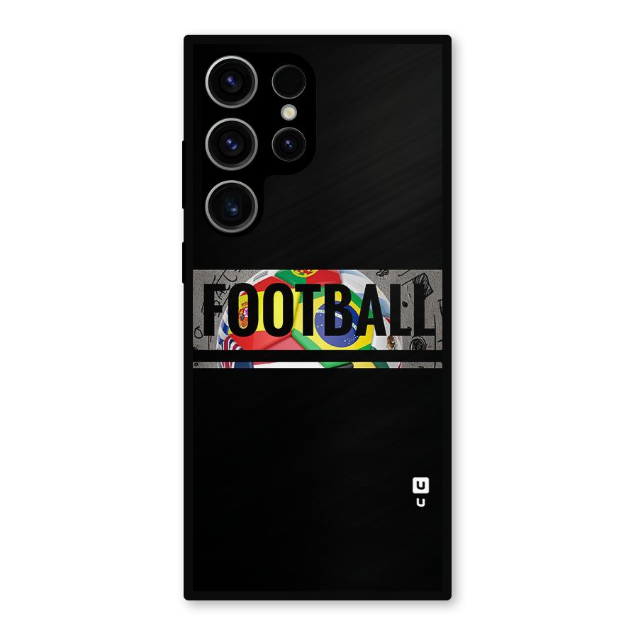Football Typography Metal Back Case for Galaxy S23 Ultra