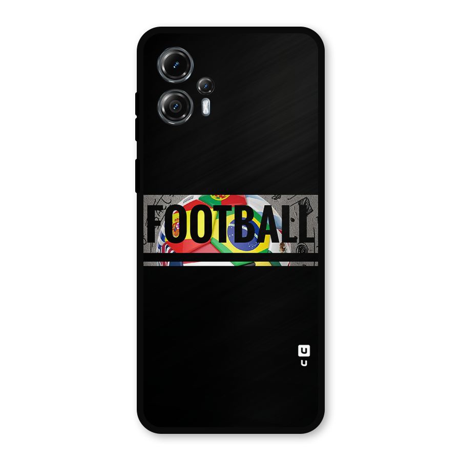Football Typography Metal Back Case for Moto G13