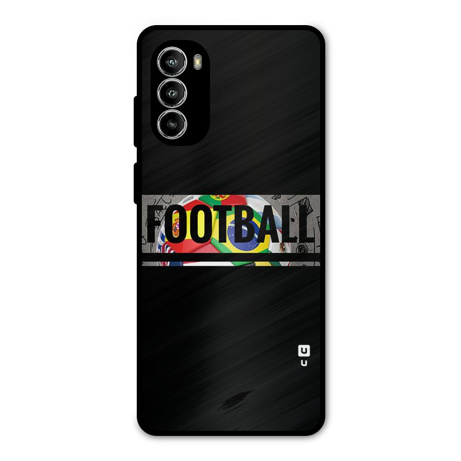 Football Typography Metal Back Case for Moto G52