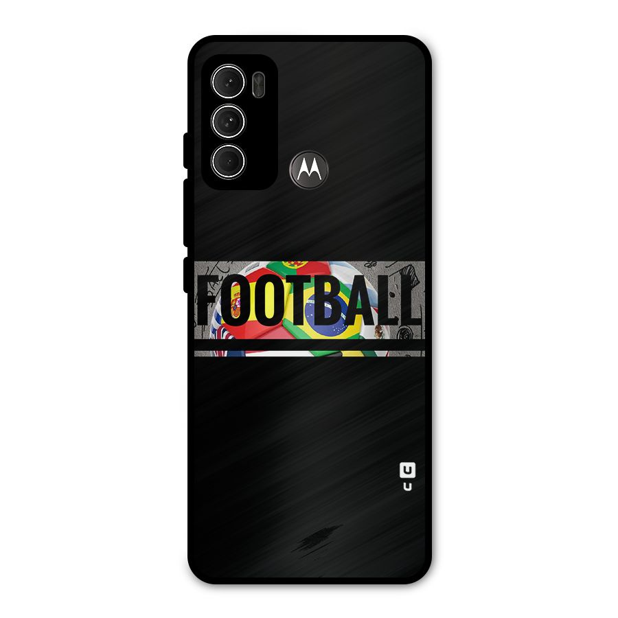Football Typography Metal Back Case for Moto G60