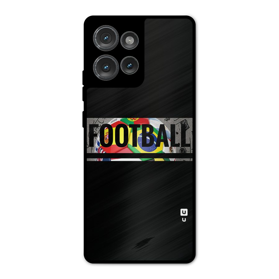 Football Typography Metal Back Case for Motorola Edge 50