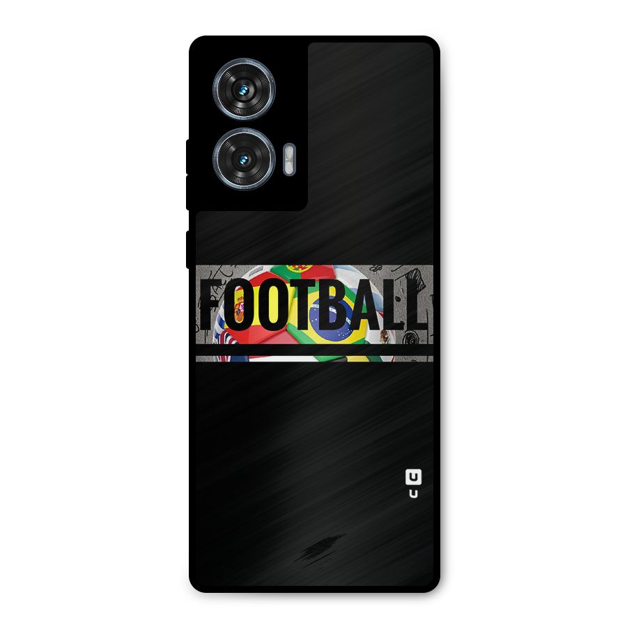 Football Typography Metal Back Case for Motorola Edge 50 Fusion