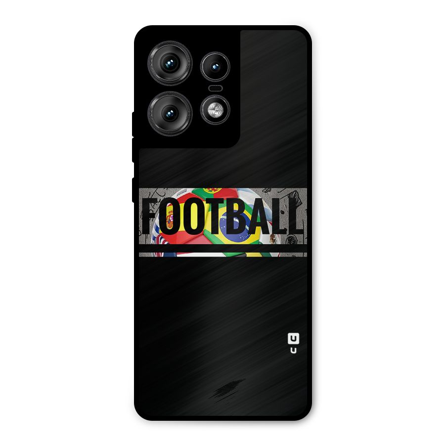 Football Typography Metal Back Case for Motorola Edge 50 Pro