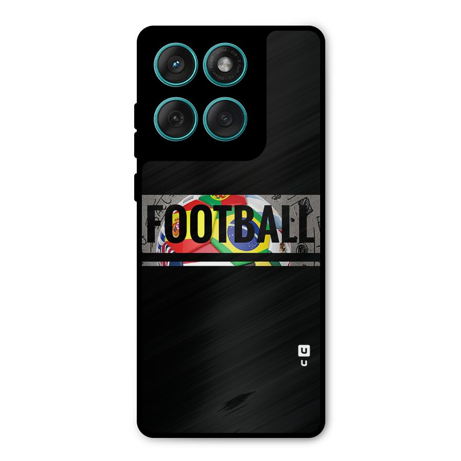 Football Typography Metal Back Case for Motorola Edge 60