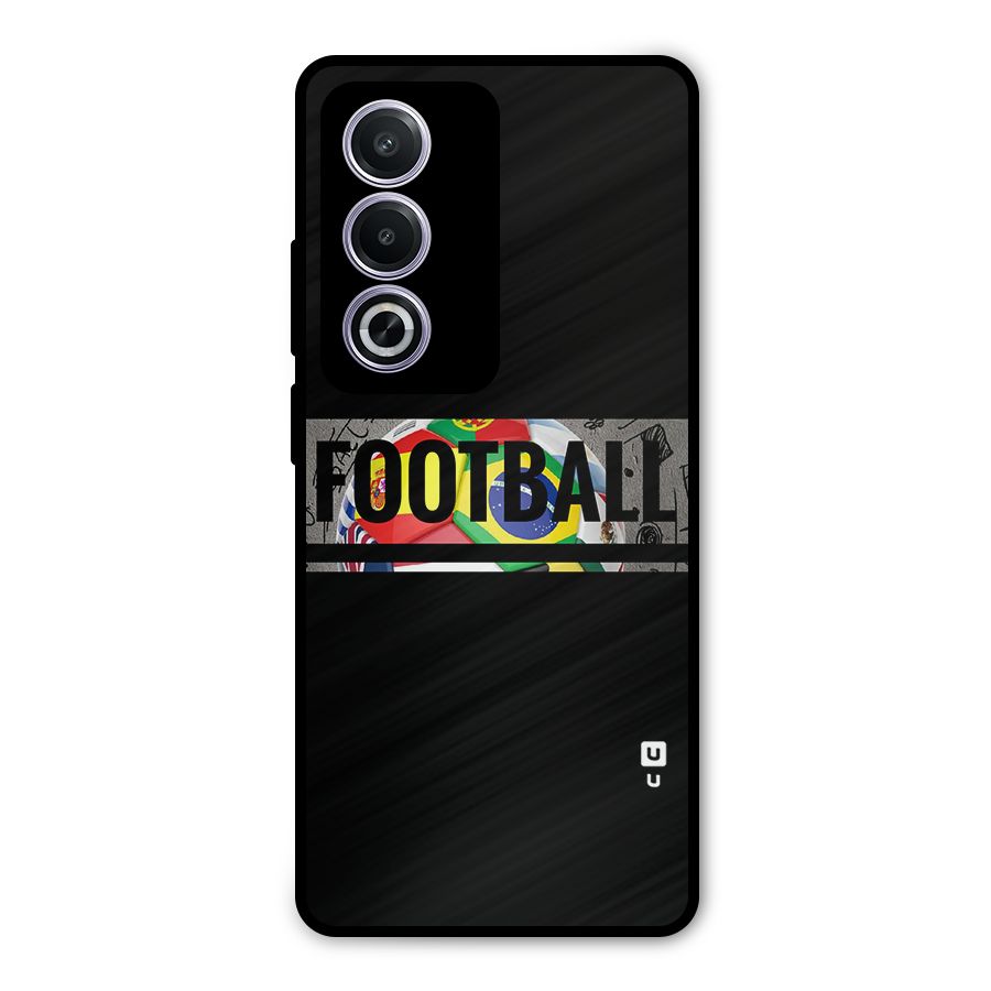 Football Typography Metal Back Case for Oppo A3 Pro