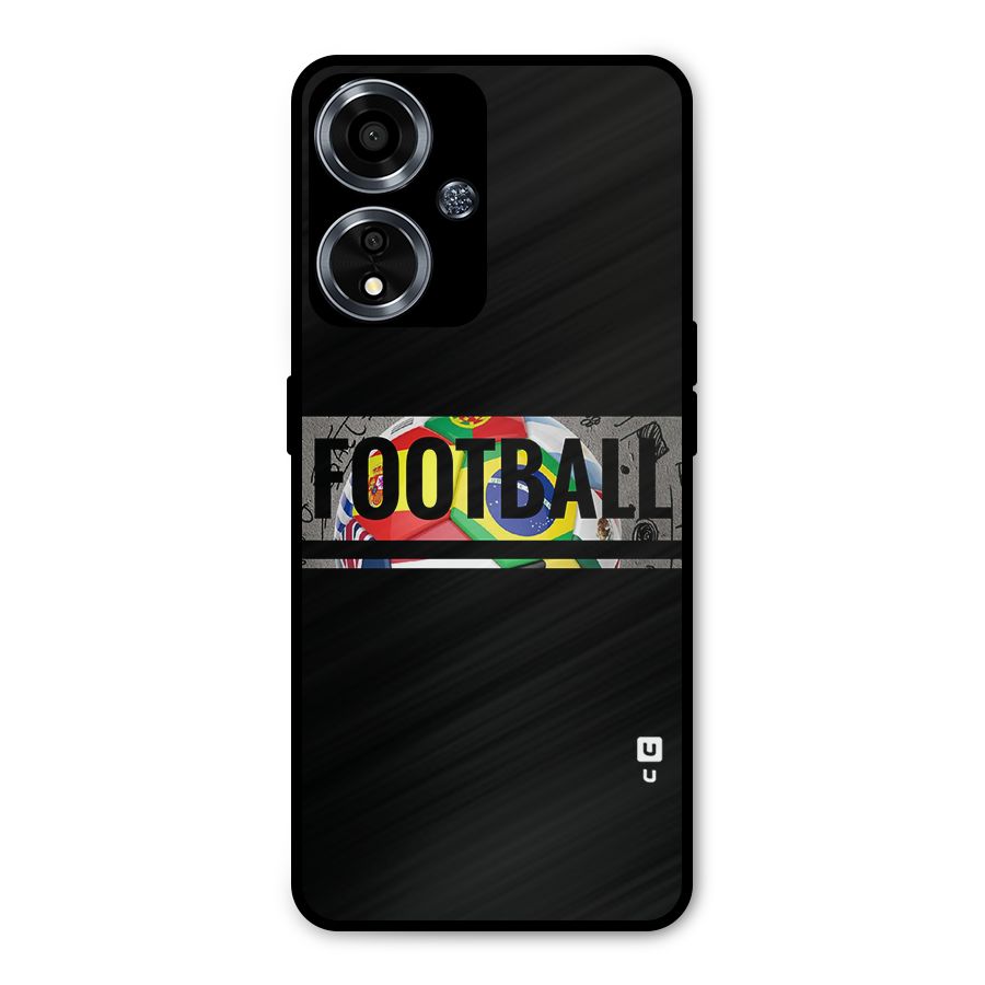 Football Typography Metal Back Case for Oppo A59