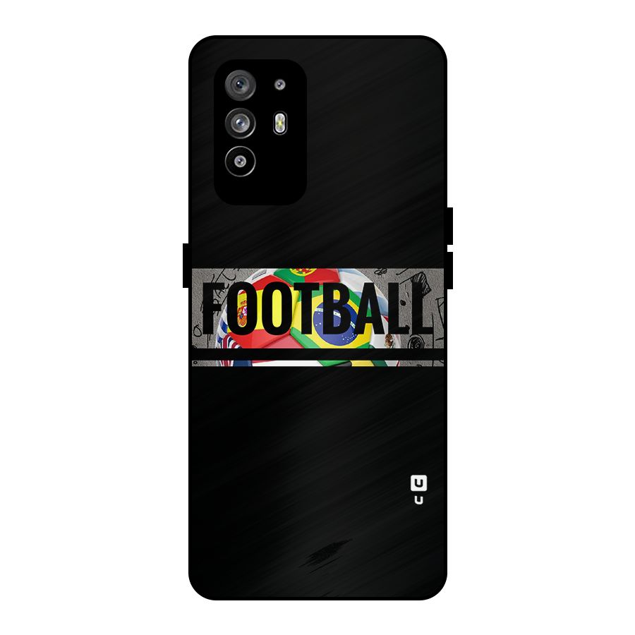 Football Typography Metal Back Case for Oppo F19 Pro Plus 5G