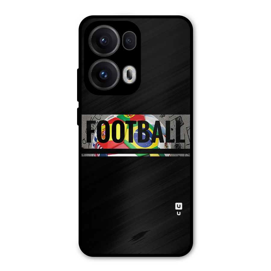 Football Typography Metal Back Case for Oppo Reno13 Pro