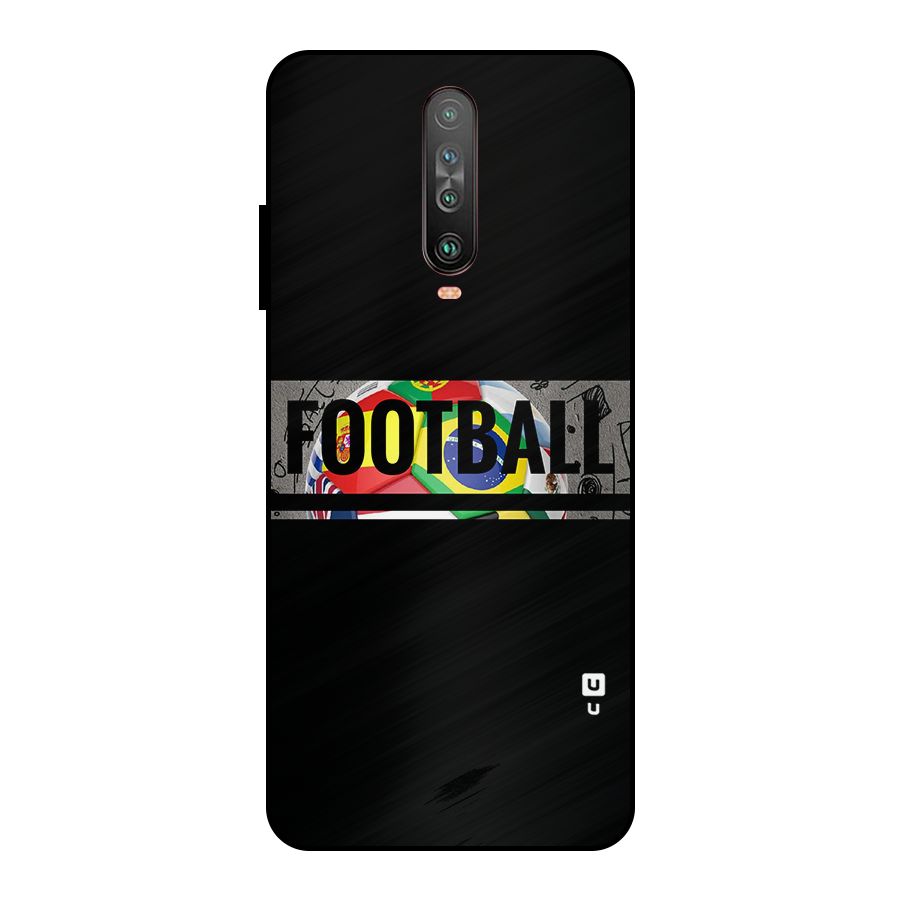 Football Typography Metal Back Case for Poco X2