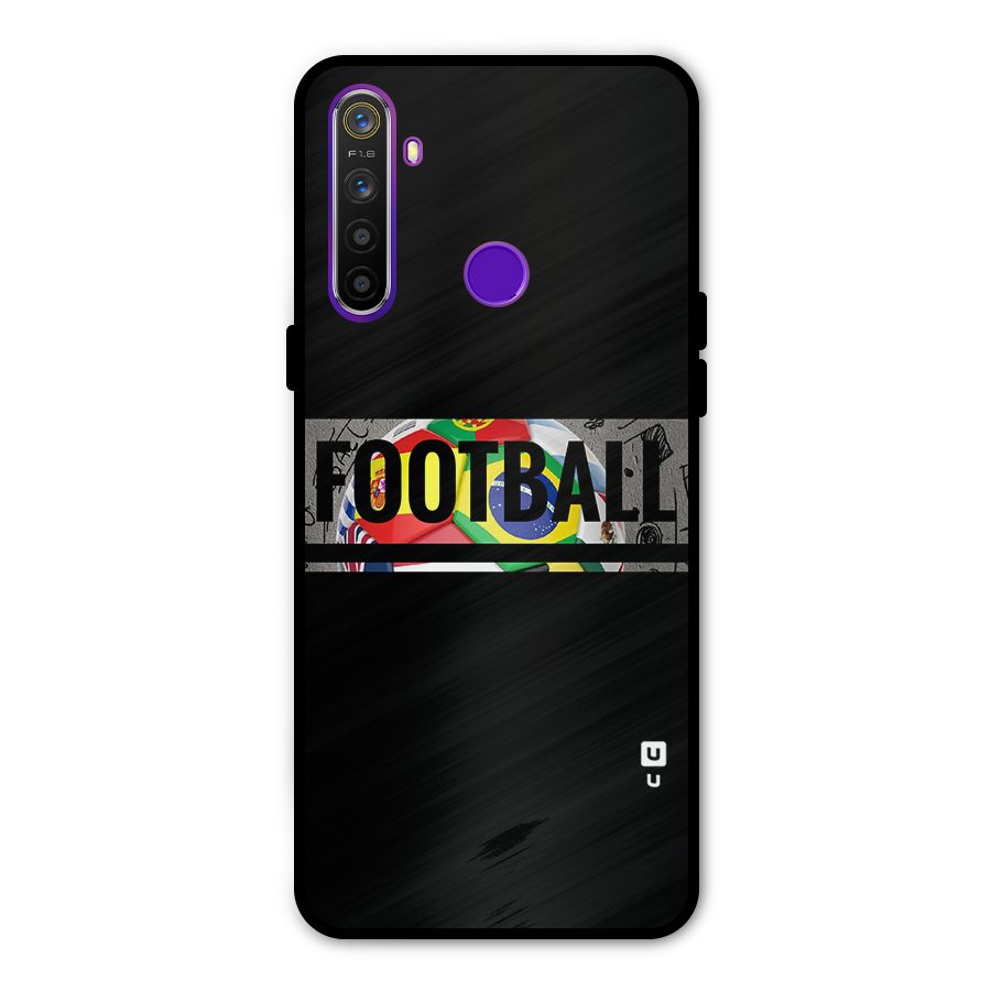 Football Typography Metal Back Case for Realme 5