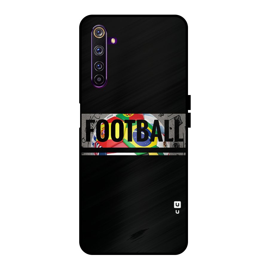 Football Typography Metal Back Case for Realme 6 Pro