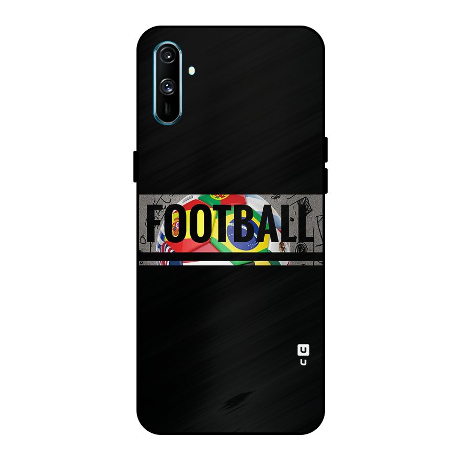 Football Typography Metal Back Case for Realme C3