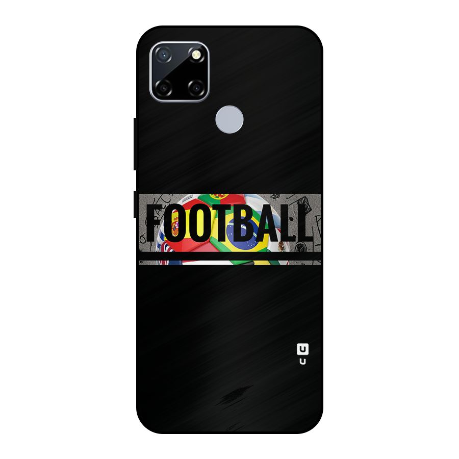 Football Typography Metal Back Case for Realme Narzo 30A