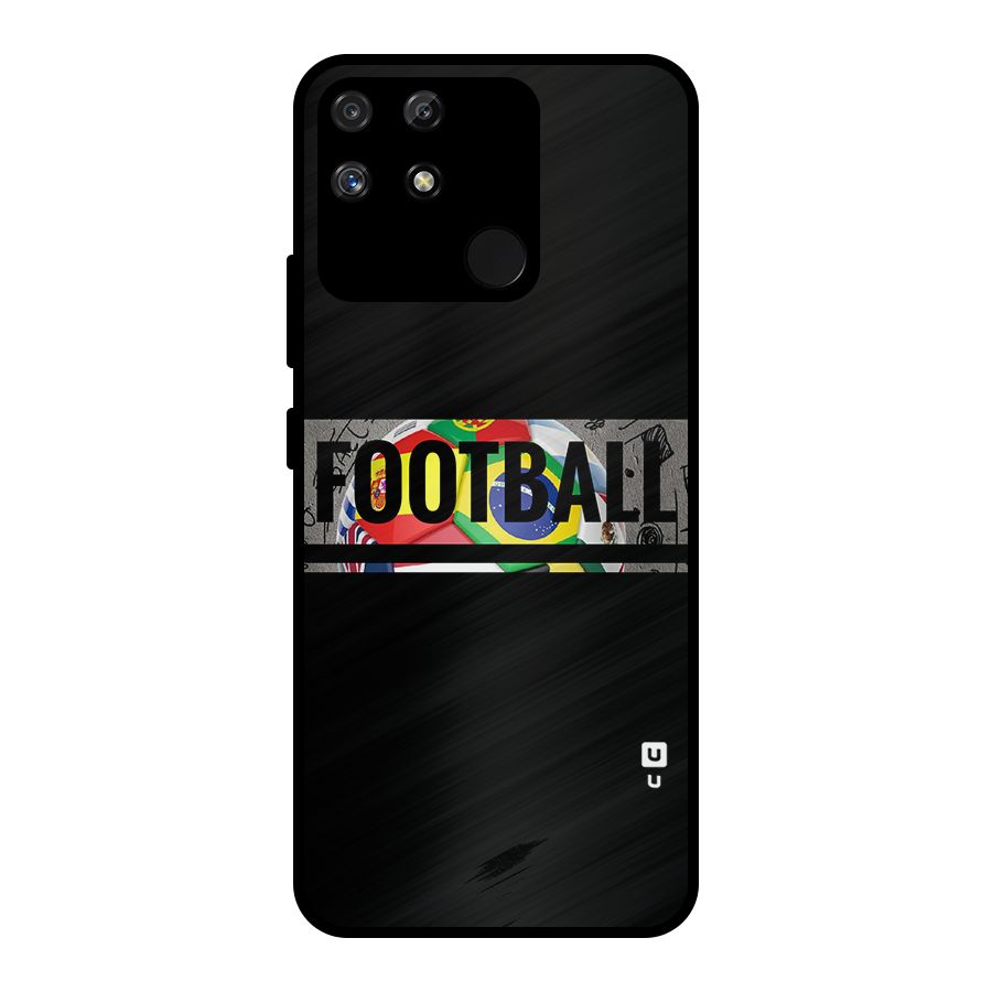 Football Typography Metal Back Case for Realme Narzo 50A