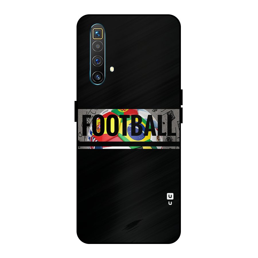 Football Typography Metal Back Case for Realme X3 SuperZoom