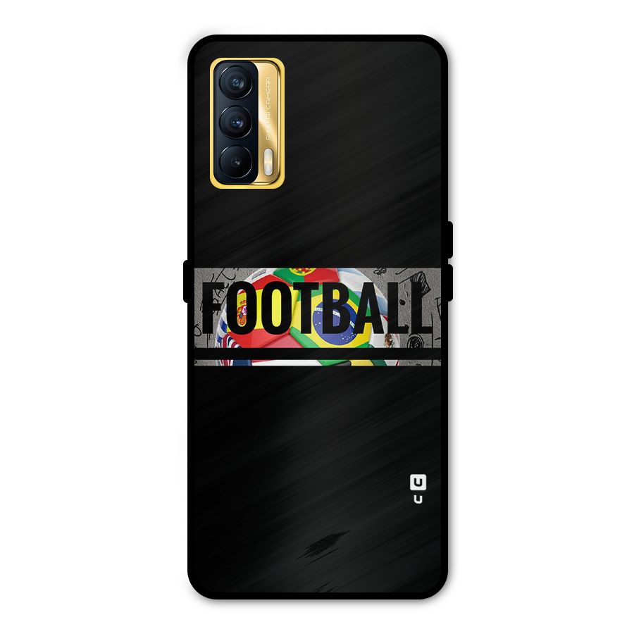 Football Typography Metal Back Case for Realme X7