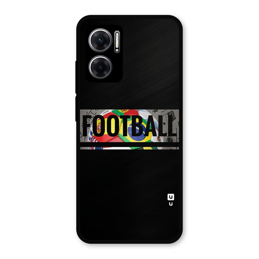 Football Typography Metal Back Case for Redmi 11 Prime 5G