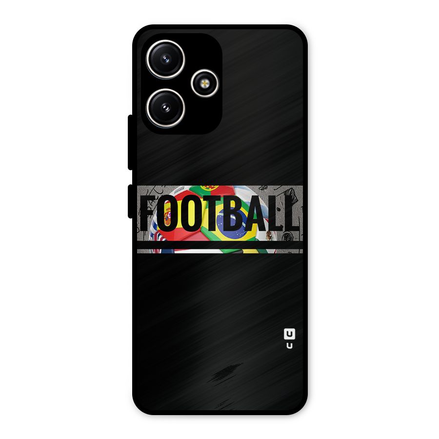Football Typography Metal Back Case for Redmi 12 5G