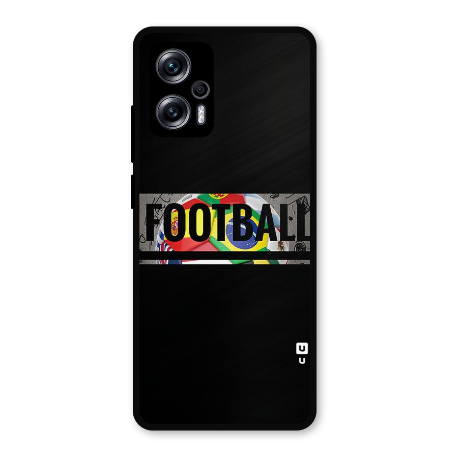 Football Typography Metal Back Case for Redmi K50i