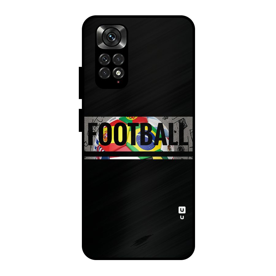 Football Typography Metal Back Case for Redmi Note 11 Pro Plus 5G